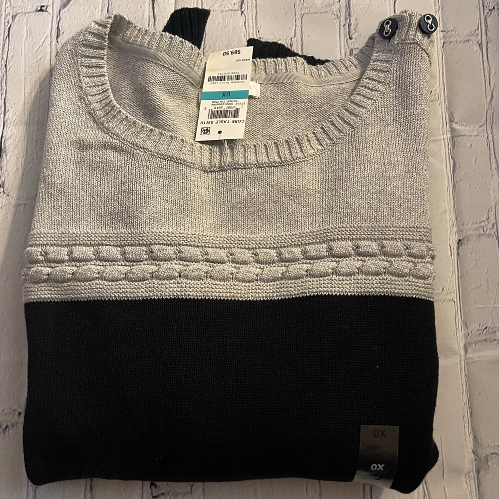 Charter Club size OX black and grey sweater